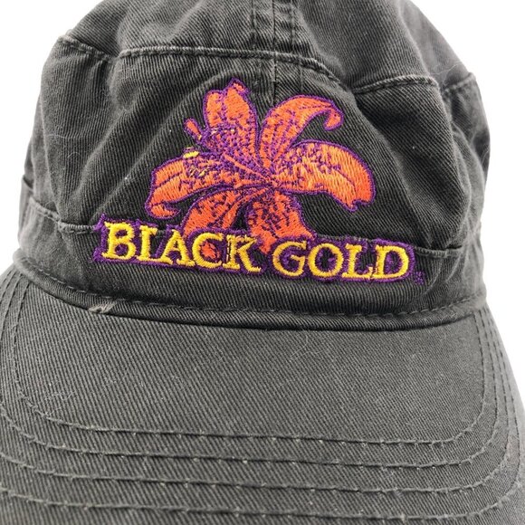 Fahrenheit Fashion Headwear BLACK GOLD Washed Cotton Twill Olive Hat EUC - Picture 2 of 8